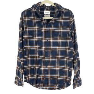 Goodfellow & Co Blue Plaid Button Down Standard Fit Long Sleeve Size Men's Small